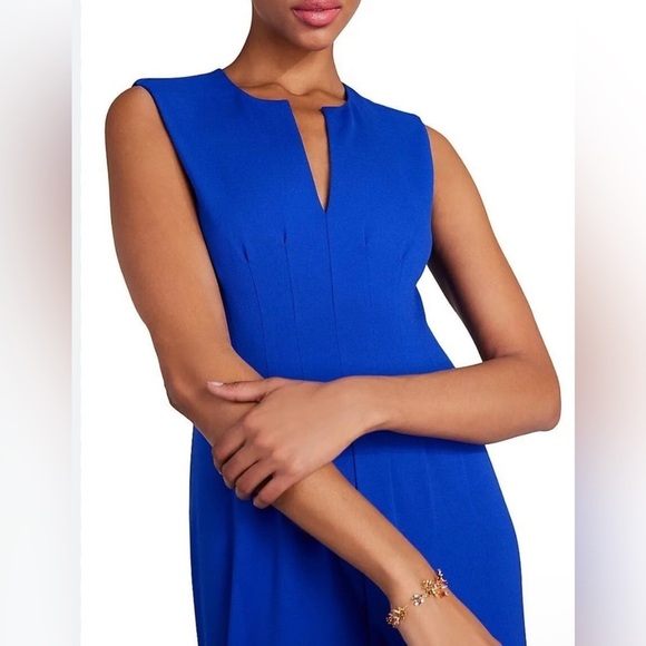 Kate Spade New York Royal Blue Pleated Sleeveless Dress Size 4 - Picture 2 of 8